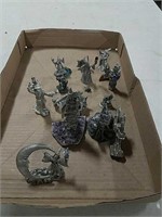 Pewter wizard figurines