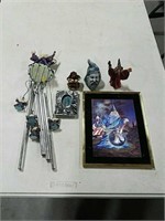 Wizard picture, wind chime & statues