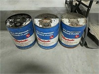 (3) 5 gal cans Raybestos Brake Fluid - vintage