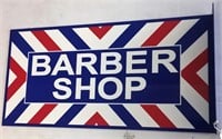 "Barber Shop" Porcelain Flange Sign