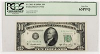 Coin 1950A $10 Federal Reserve Note PCGS 65PPQ
