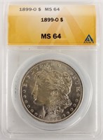 Coin 1899-O Morgan Silver Dollar ANACS MS64