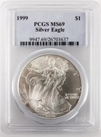 Coin 1999 United States Silver Eagle PCGS MS69