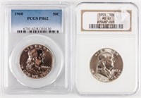 Coin 2 Franklin Half Dollars Certified PCGS/ NGC