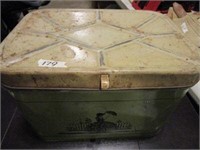 Tin Victorian Printed Bread Box - Vintage