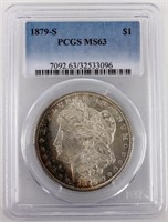 Coin 1879-S Morgan Silver Dollar PCGS MS63