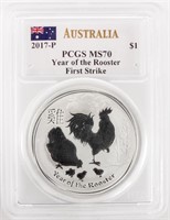 Coin 2017-P Australia Year Of The Rooster MS70