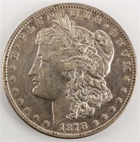 Coin 1878-S Morgan Silver Dollar AU/ Unc.