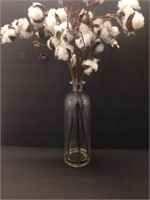 Cotton Stems In Glass Vase
