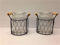 Two Decorative Jars & Two Luminaries