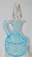 Vintage Aqua Glass Cruet & Stopper