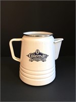 White Enamel Coleman Pitcher