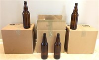 Three Boxes Of Glass Beer Bottles