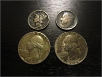 Lot of 4 Silver Coins