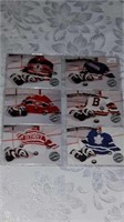 Sheet of 6 Pro Set hockey cards