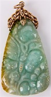 Jewelry 10kt Yellow Gold Jade Pendant