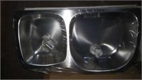 2 tub s/s sink w strainer assemblies kindred