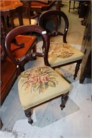 Pair of early cedar balloon back chairs with