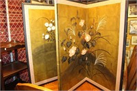 4 panel Japanese hand painted screen, can be wall