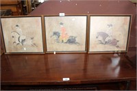 Collection of 3 Chinese artworks, all framed,