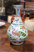 Chinese polychrome glazed vase,