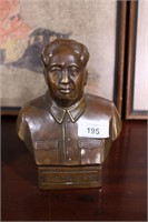 Bronze bust of chairman Mao,