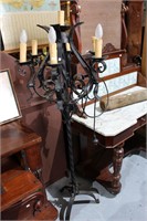 Hand forged wrought iron candelabra, 6 branches,