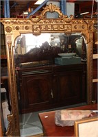 Large antique style overmantel mirror,