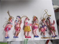 Lot of Flamingo Ornaments