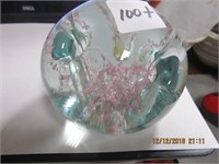 Glass Paperweight with Holes for Pens-Feather