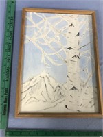Picture of a birch tree, original oil painting