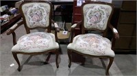 Antique embroidered armchairs