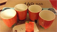 4 old Maruhon tomato ware cups JAPAN
