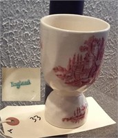 old red willow ware cup marked ENGLAND