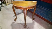 Antique Half-Moon table with claw feet