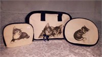 Set of three cat purses