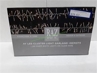 RAZ Imports 44' LED Cluster Light Garland +Remote
