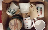 6 coffee cups unusual Rockwell face jug more