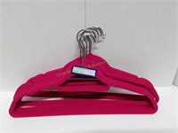 10-Piece Hot Pink Velvet Hangers