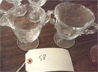 sugar and creamer set glass Heisey?