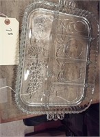 vintage glass tray with fruit motif
