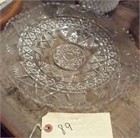 Early ornate pressed glass shallow bowl
