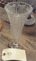fancy old pressed glass footed vase
