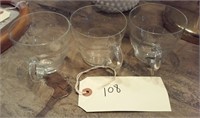 3 matching glass punch cups