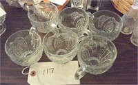 6 early pressed glass punch cups