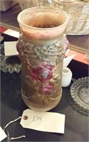 large antique goofus glass vase circa 1900