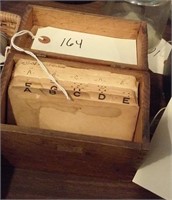 old wooden kitchen recipe box