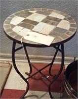 metal folding table with stone top