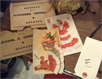 2 vintage postcards w covers from Granada