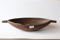 Antique carved wooden tribal sago bowl,